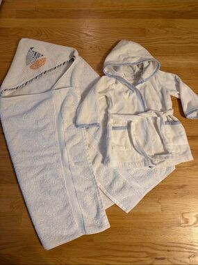 Kids Beach & Bath Hooded Towel & Robe Set, Mud Pie, 2 pcs